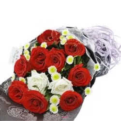 12 red and white roses to manila